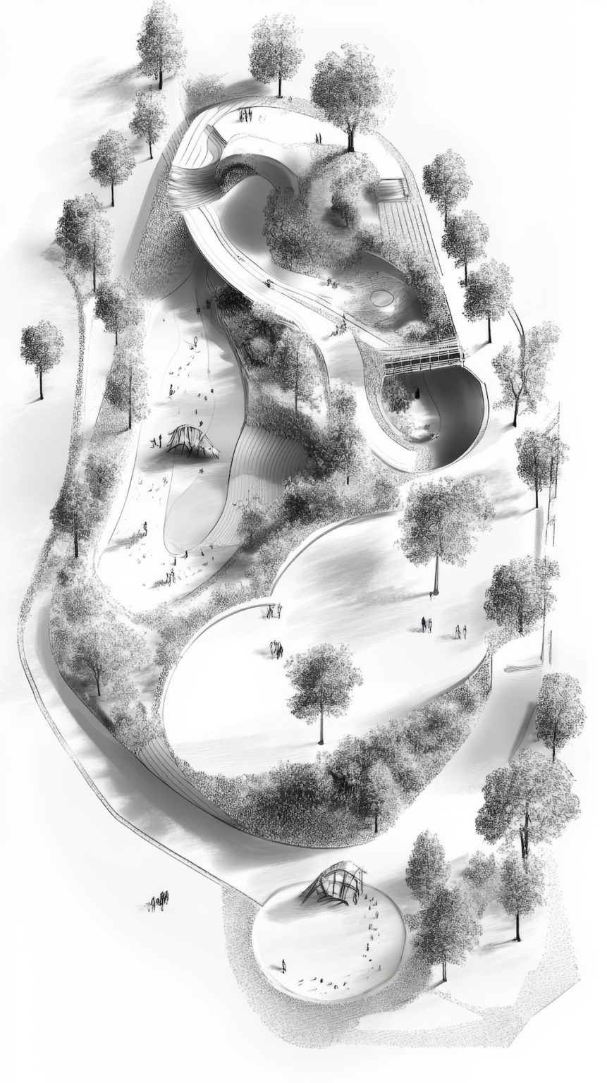 Comparative Research Diagram of Two Parks for Landscape Designers Generative AI Comparative Research Diagram of Two Parks for Landscape Designers illustration